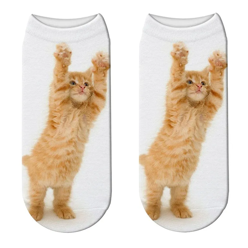 Unisex Cute 3D Cat Image Design Most Comfortable Ankle Socks