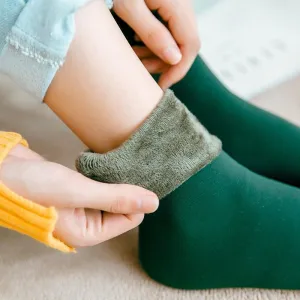 Women Thick Thermal Wool Cashmere Seamless Velvet Snow  Socks